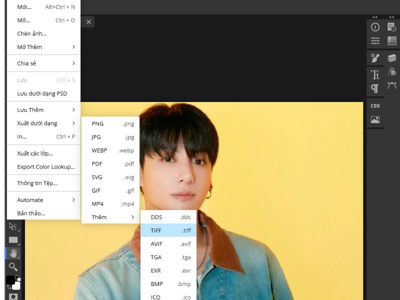 Lưu ảnh sau khi hoàn tất chỉnh sửa
